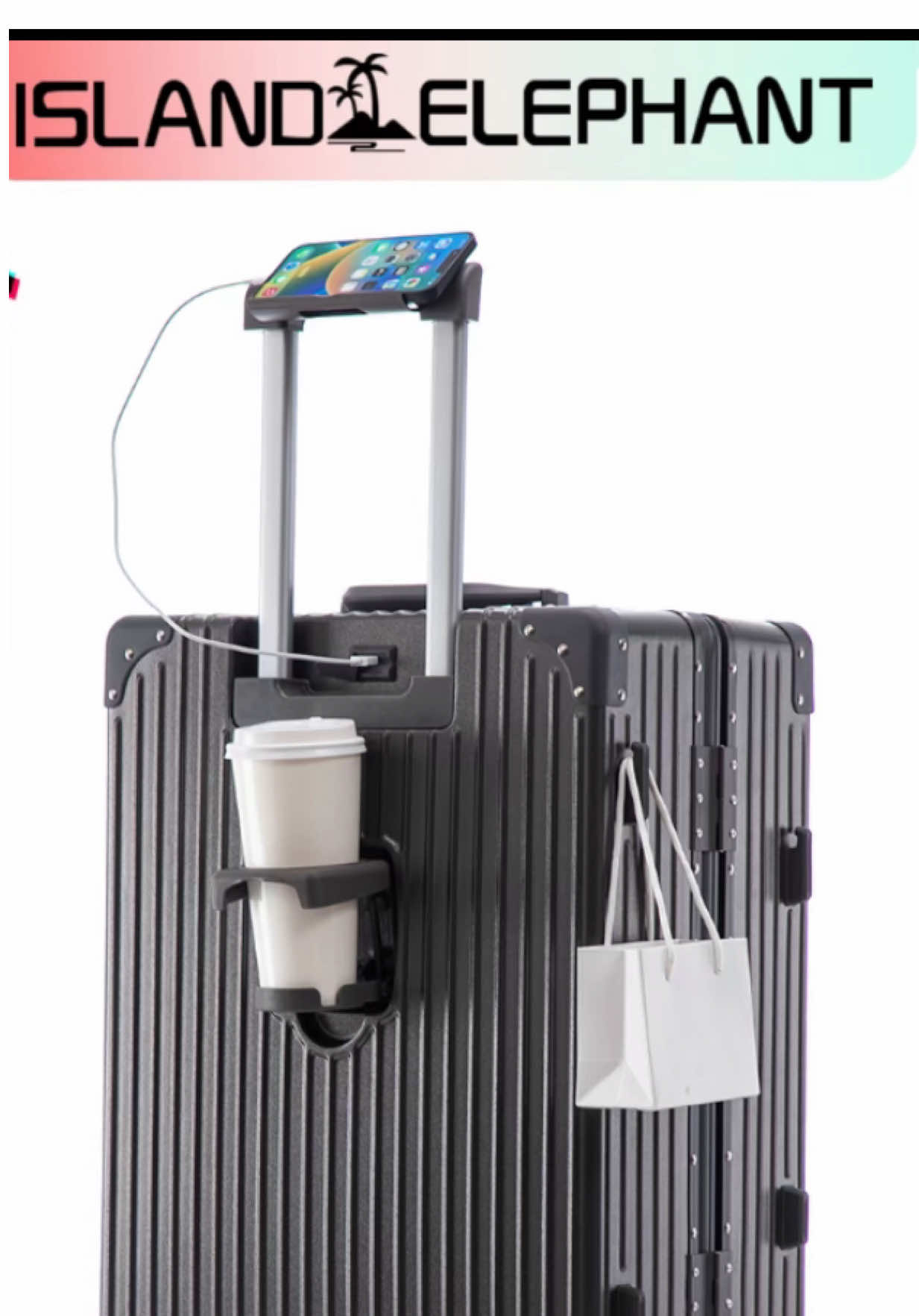 ISLAND ELEPHANT Vintage Aluminum Frame Suitcase Luggage#luggage #maleta #CerealCerdik 