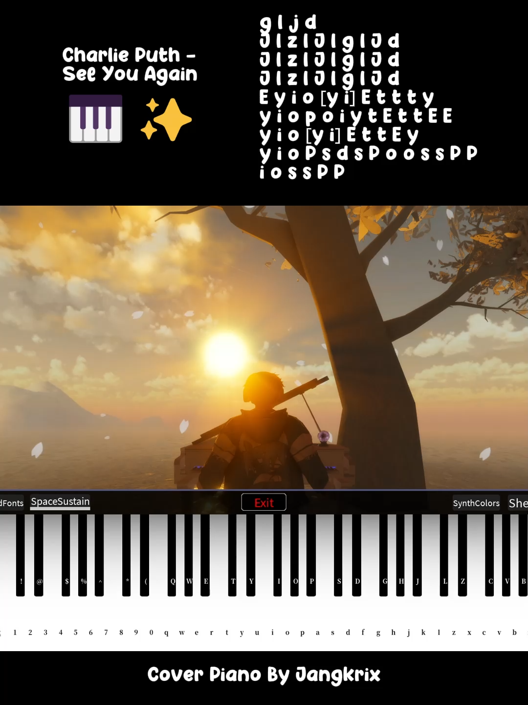 Gimanapun suasana hatinya, piano solusinya 😌🤙 #charlieputh #pianocover #roblox #fyp #seeyouagain #fypシ #robloxindonesia #sadvibes🥀