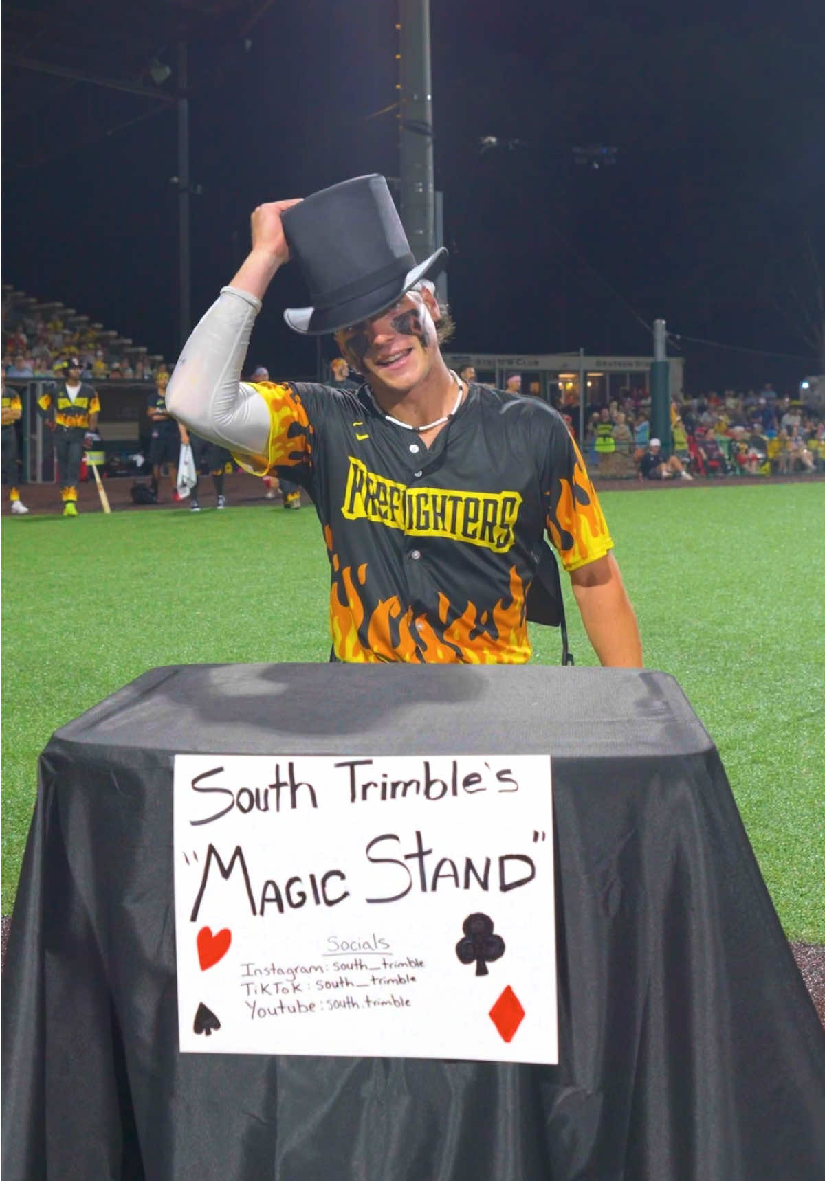 Is this real i’m shaking 🪄 @south_trimble  #firefighters #bananaball #magictrick #magiciansoftiktok #baseballboys