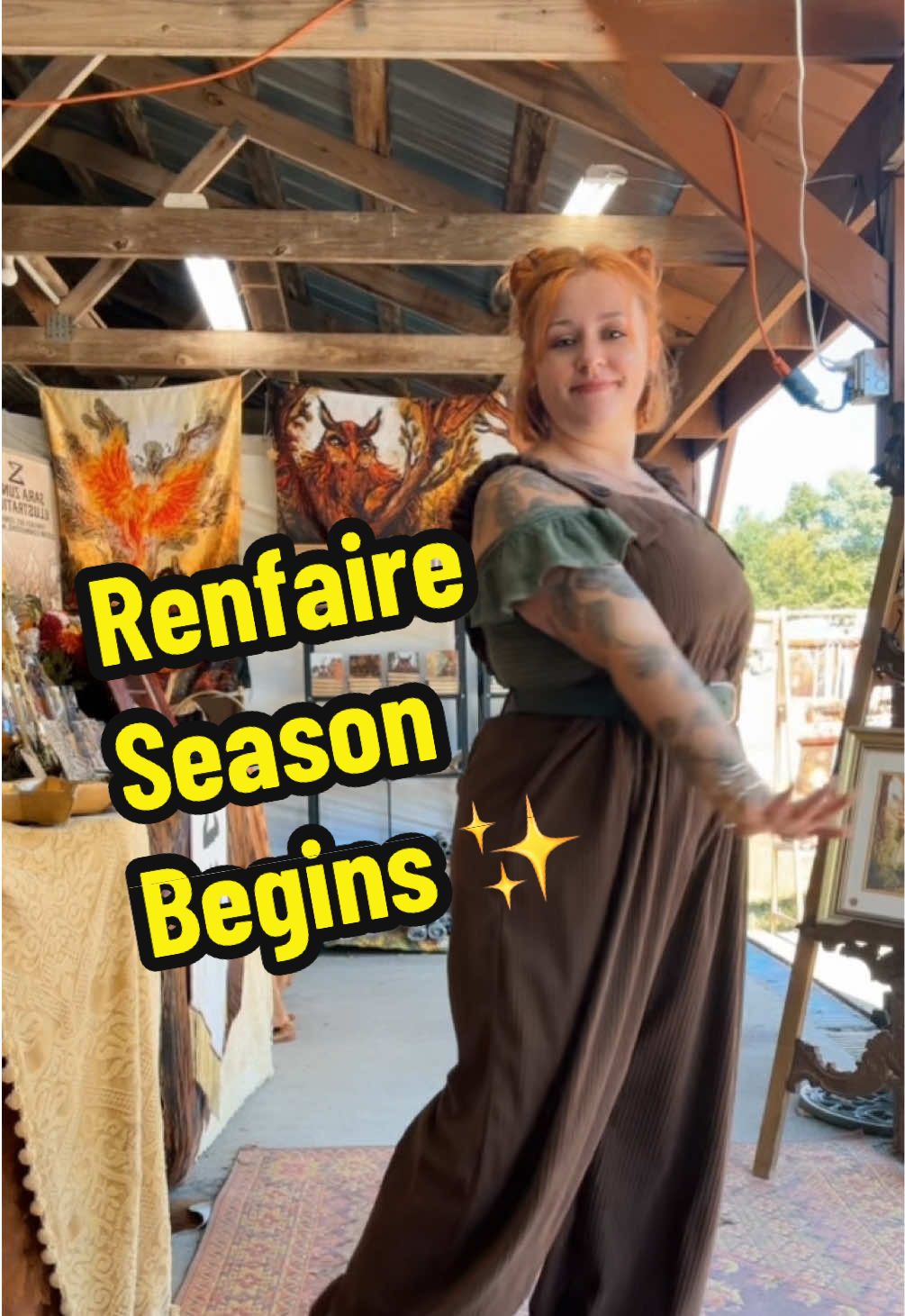 If I turn around…. ✨ Happy first weekend at CT renfaire!  I am back at my home faire working Zunda Illustrations, and if I had to pick a dream job it would be this one.  #renfaire #renaissancefestival #renaissancefaire #cosplay #fyp 
