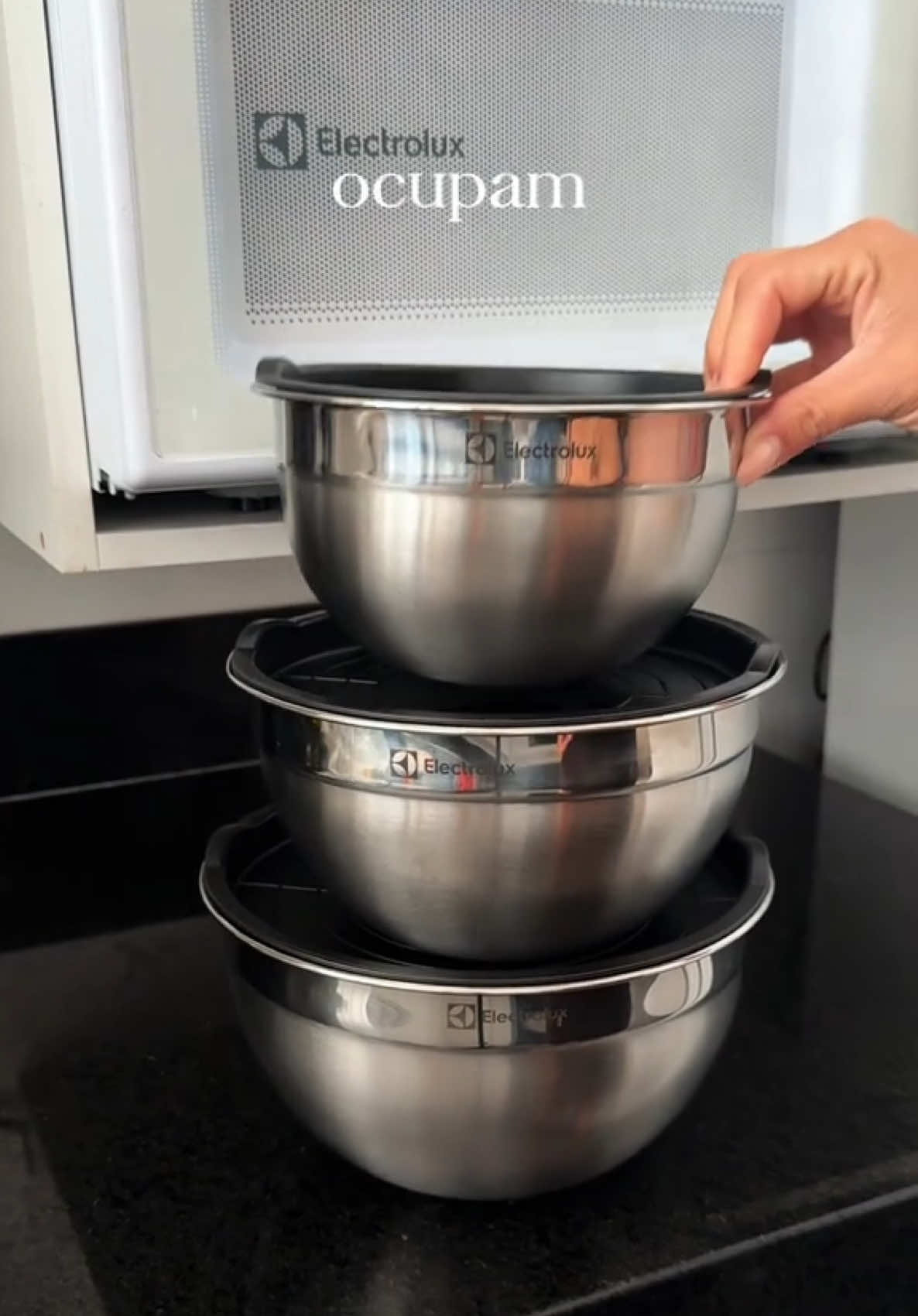 Conjunto de Bowls Tigelas de Inox Electrolux com Tampa Plástica