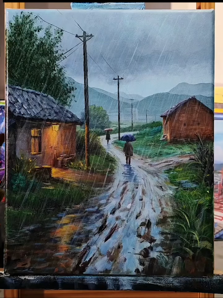How to draw beautiful scenery with acrylic#drawings #acrylicpaintings #sceneryvideos #scenery #acrylicnails #acrylicnailset #acrylicnail #acrylicpainting #acrylic #draw #sceneryvideos🏕️🌳☘️🍀