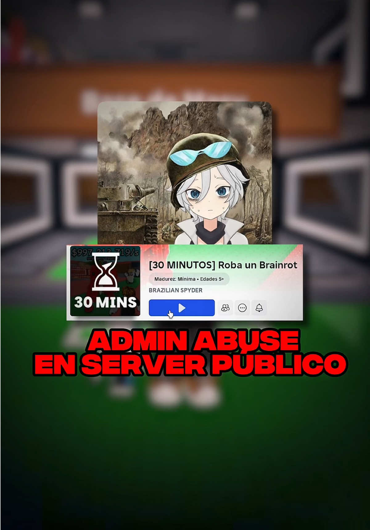 Admin Abuse en un servidor público de roba un brainrot 😰 #roblox #robaunbrairont 