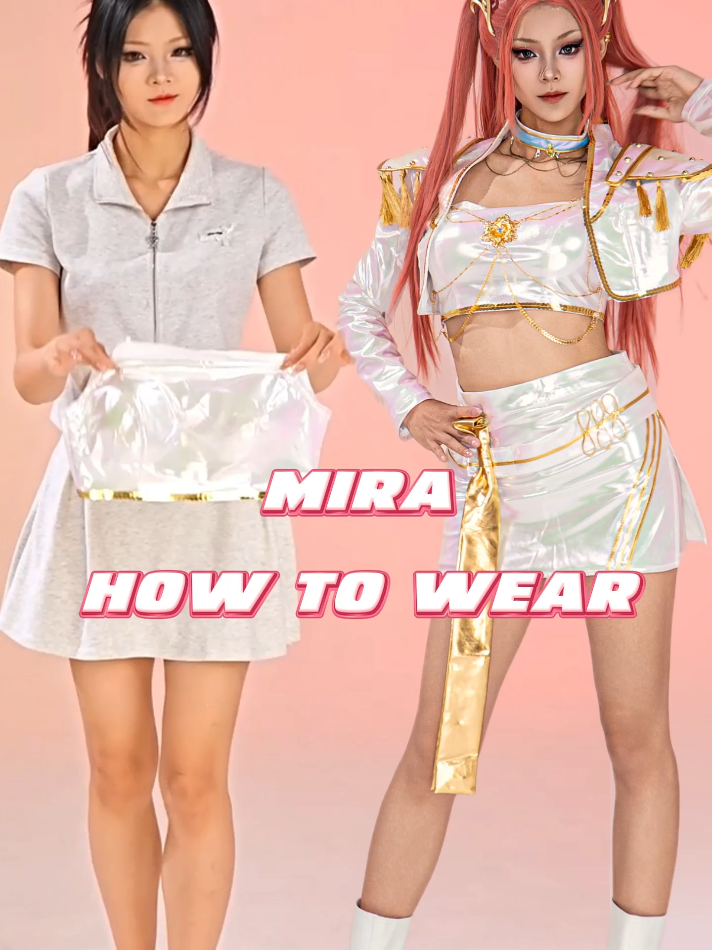 How to wear Mira's white stage cosplay costume?  #osiascosplay #cosplay #cosplaygirl#fyp#miracosplay#kpopdemonhunters #kdh #huntrx #mira