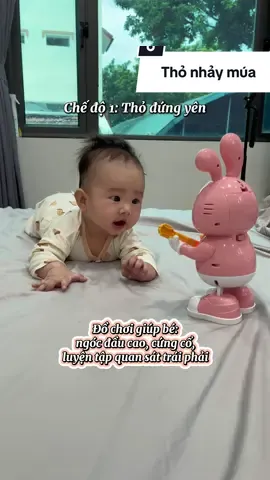 +1 đồ chơi cho con ở giai đoạn tập nằm sấp, tập ngóc cao cổ và mới lật lẫy🐰❤️ Thỏ có 2 chế độ như trong video nha bà mẹ😚 #dochoitreem #dochoichobe #dochoi #dochoithongminh 