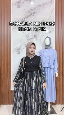 Best saller hitam motif etnik #midi #mididress #mididressoutfit #soundjawa #foryou 