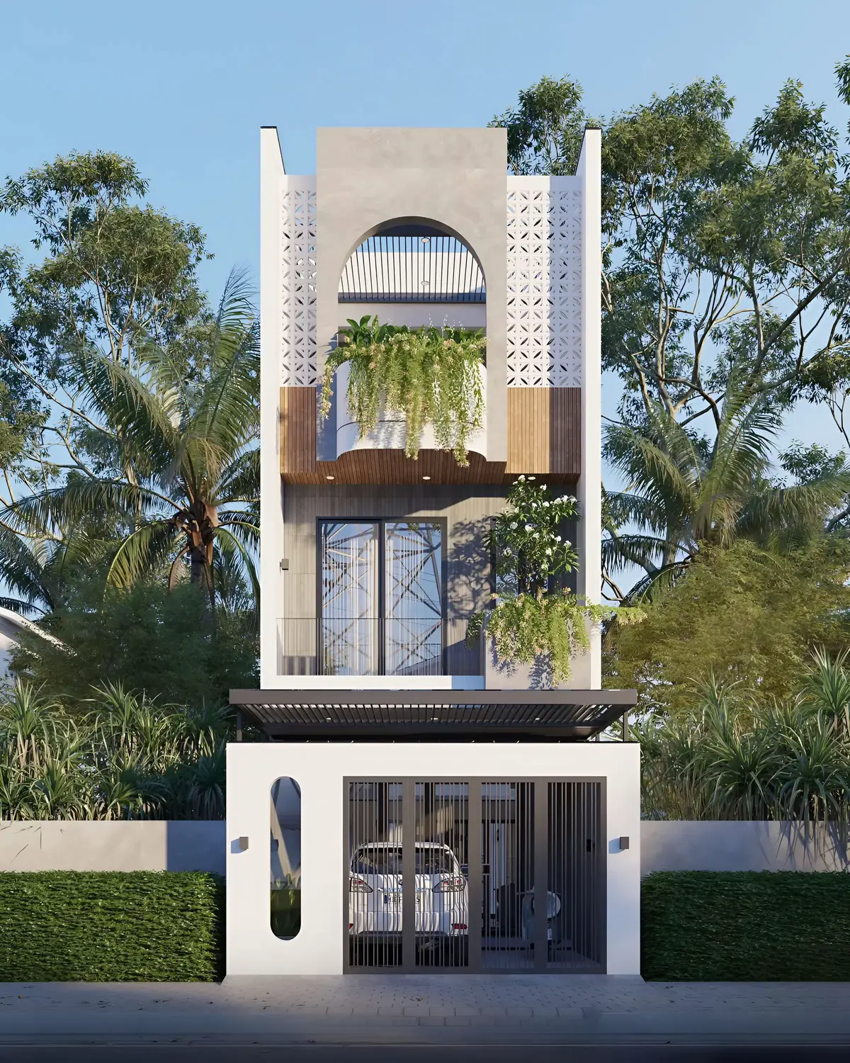 🔲 Diện tích: 5x16m 🏡 Quy mô: 1 Trệt - 2 Lầu - Mái BTCT. #synhadep #nhadep2025 #thietkenhadep #xaynhatrongoi #nhaphohiendai 