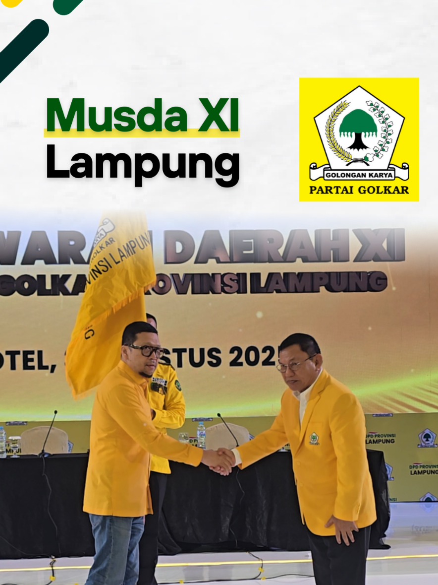 Musyawarah Daerah (Musda) XI Partai Golkar Lampung digelar pada Minggu, 31 Agustus 2025. Dalam Musda tersebut, Hanan A. Rozak mendapat dukungan dan terpilih menjadi Ketua DPD Partai Golkar Provinsi Lampung periode 2025–2030. Dengan terpilihnya Hanan A. Rozak secara aklamasi, Musda XI Partai Golkar Lampung menjadi tonggak penting dalam menyatukan kekuatan partai menuju kemenangan di masa depan. Selamat kepada Hanan A. Rozak atas terpilihnya sebagai Ketua DPD Partai Golkar Provinsi Lampung periode 2025–2030. #DengarSuaraRakyat #JagaIndonesia #FraksiGolkar #PartaiGolkar #lampung 