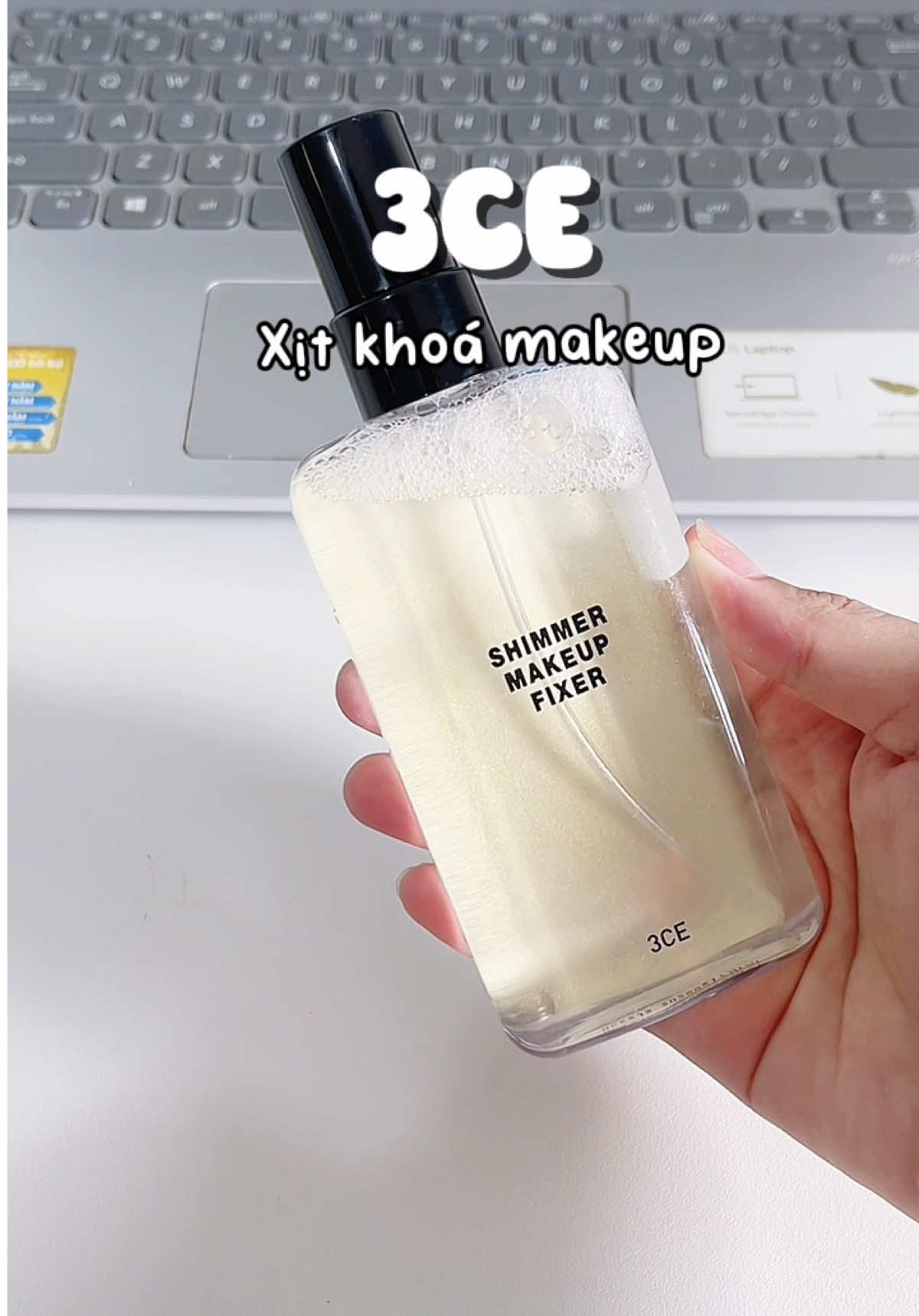 Vừa xịt khoá vừa fix nền, quá đã òi #review #3ce #xitkhoamakeup #makeup #trangdiem 