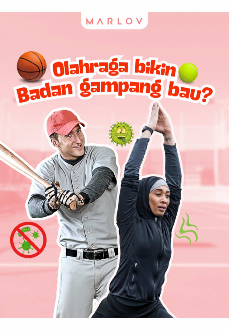 Olahraga bikin sehat, tapi juga bikin gampang bau? Tenang, ada Antiperspirant Marlov yang jaga kamu tetap fresh 48 jam! Save & share biar temanmu juga bebas olahraga tanpa bau! #OlahragaSehat #AntiBau #StayFresh #MarlovAntiperspirant #BebasBau