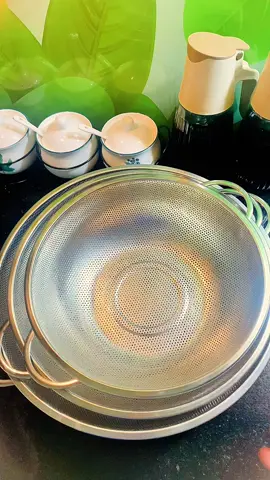 Combo rá rổ lưới Inox ba cỡ 25-28-32cm cao cấp có tai,mắt lưới2mm có chân đế thoát nước tốt, dùng rửa rau thịt cá vo gạo đựng củ quả ăn lẩu#giadungtienich #nauancungtiktok #xuhuong #dungcunhabep #giadung  @shop.me.tho89 