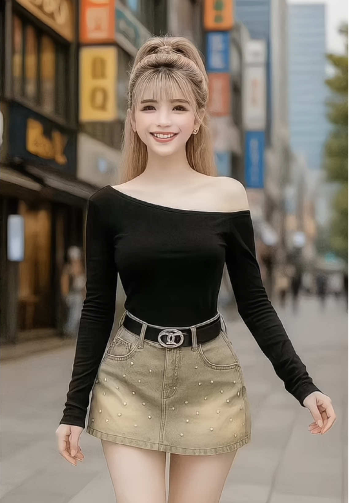 Áo thun nữ tay dài thiết kế lệch vai , áo thun nữ #phamducviet811 #aodepnu2025 #aothun #thoitrang #xuhuong 