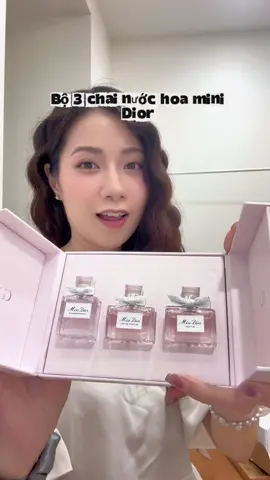 Review Bộ 3 chai nước hoa Miss Dior mini, mn có chưa? #missdior #nướchoanữ 