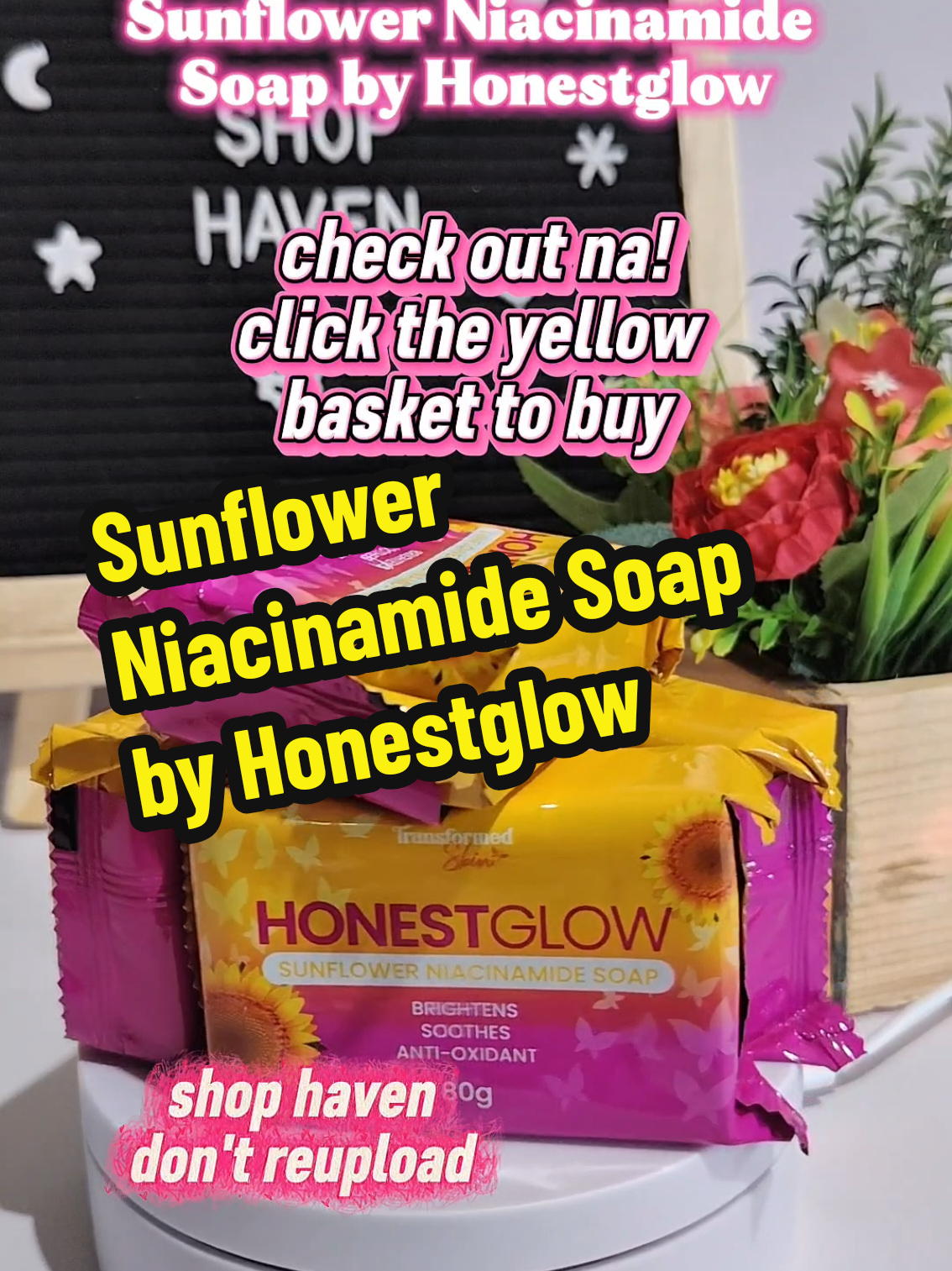 Sunflower Niacinamide Soap by Honestglow #AffiliateMarketing #MakeMoneyOnline #TikTokMadeMeBuyIt #SideHustle #ShopHaven