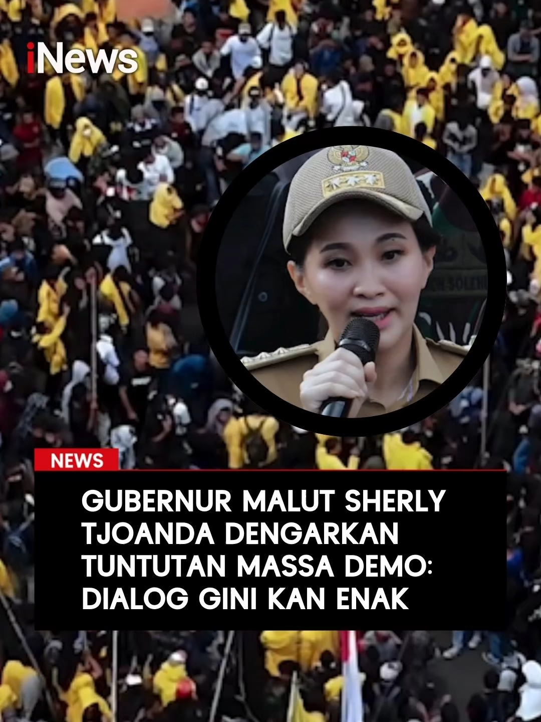 Gubernur Maluku Utara Sherly Tjoanda Laos turun langsung menemui massa aksi di depan kantor DPRD Kota Ternate, Senin (1/9/2025). Didampingi wakil gubernur, ketua DPRD provinsi, wali kota, dan unsur Forkopimda, Sherly mendengarkan langsung aspirasi mahasiswa. Perwakilan HMI Cabang Ternate membacakan 17 tuntutan di hadapan gubernur dan rombongan. Gubernur Malut pun mengapresiasi para mahasiswa yang mau berdialog bersama dengan situasi kondusif.  Baca selengkapnya di sini:  https://www.inews.id/ #SherlyTjoanda #Gubernur #MalukuUtara #SherlyLaos #Demo #17Tuntutan #ViralTernate