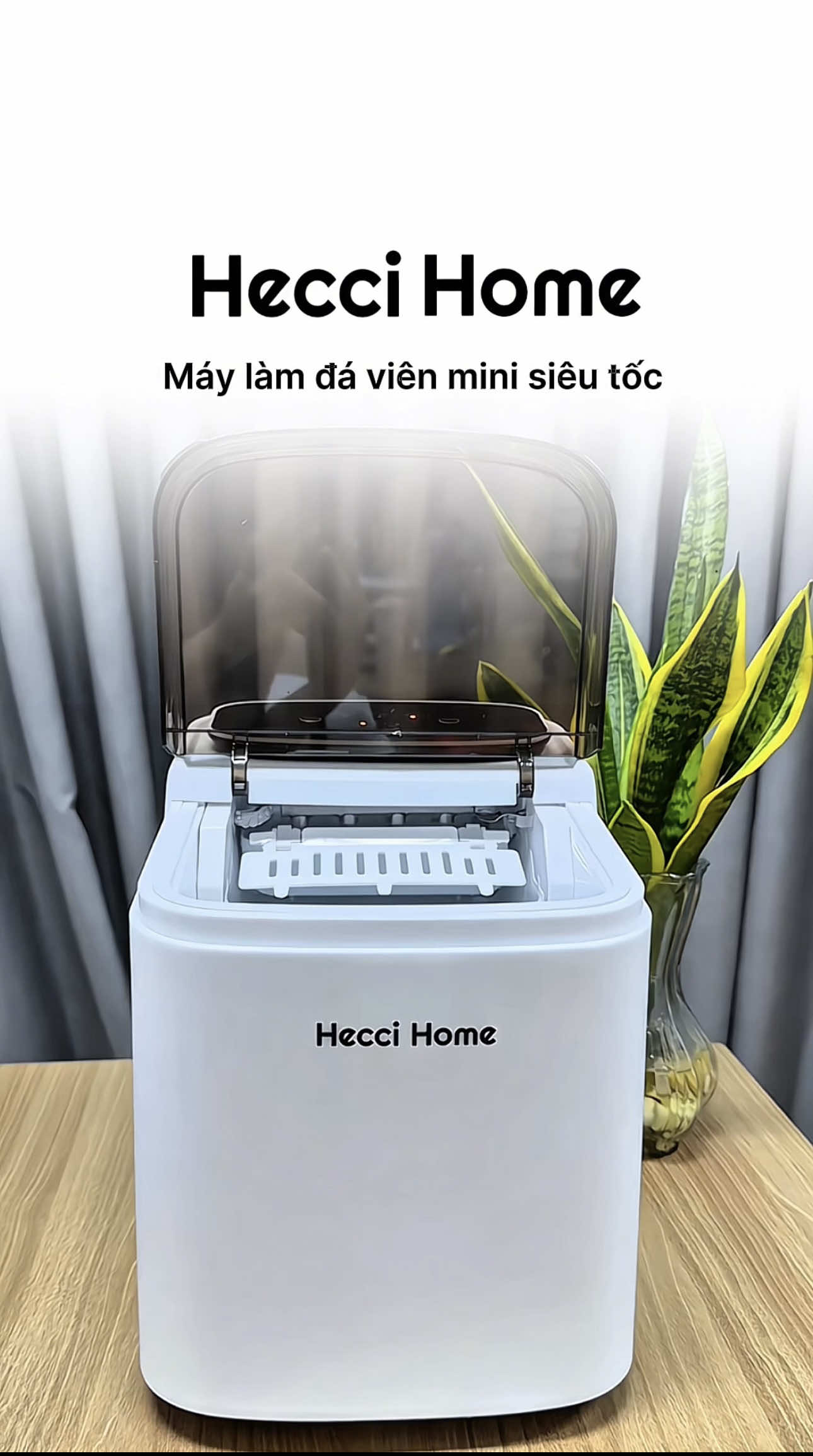 Máy làm đá viên mini #review #maylamda #maylamdamini #heccihome #fyp 