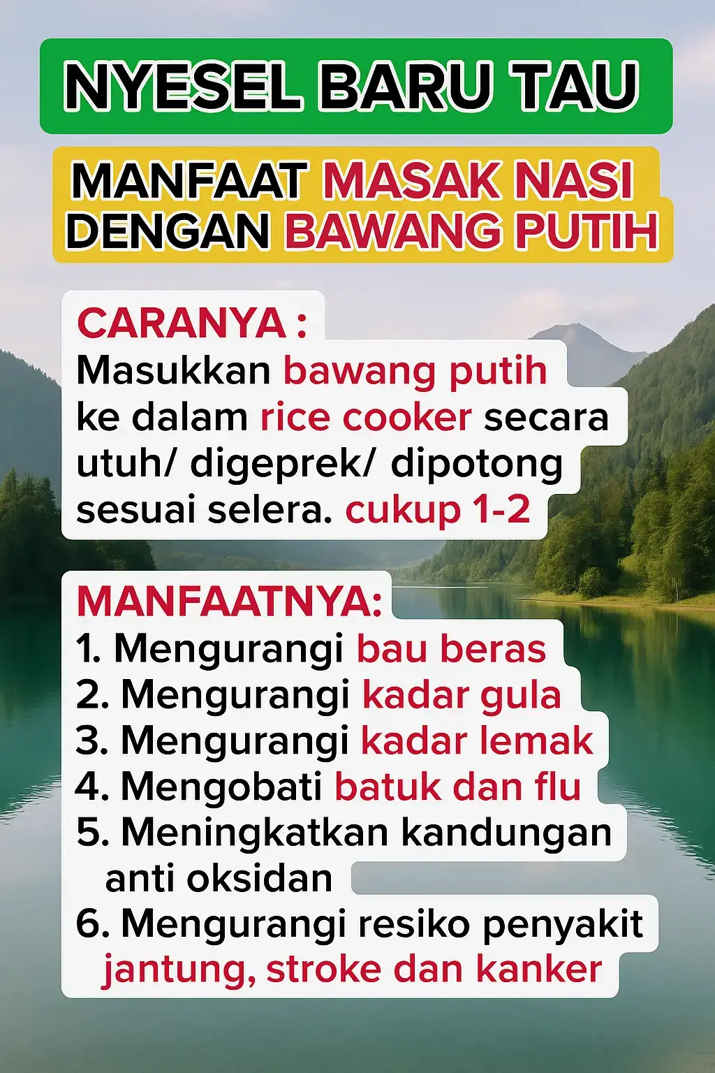 #masaknasi #bawangputih #tipssehat 