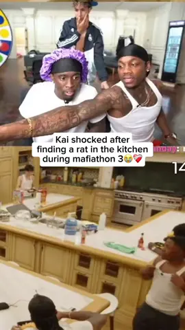 Kai shocked after  finding a rat in the kitchen  during mafiathon 3😭❤️‍🩹#kaicenat #mafiathon3 #fyp #trending #viral 