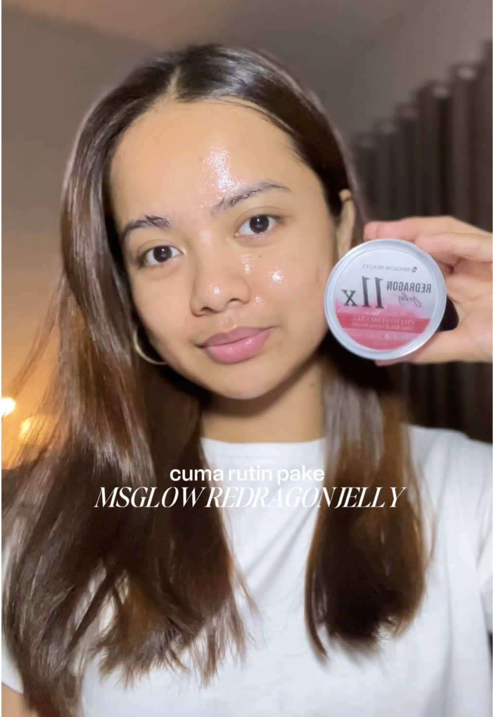 bangun tidur langsung glowing karna si jelly ini!❤️ #overnightglowing #sleepingmask #maskerviral #redragon #skincareroutine 