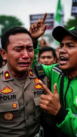 POLISI MENANGIS SAMA OJOL‼️  #demoojol #aksidemo #demodpr #justiceforaffan🥀 #kasusviral 