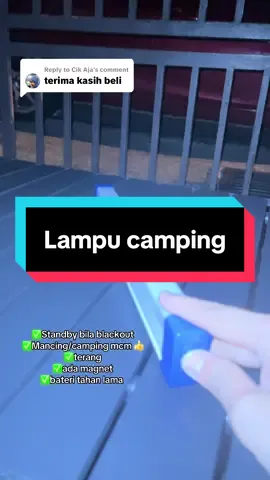Replying to @Cik Aja dah 2 tahun pakai masih steady#lampu #lampucamping #lampumancing 