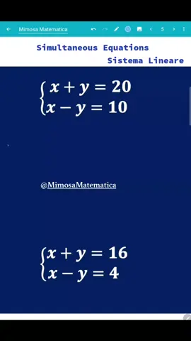 Simultaneous Equations  How to solve Simultaneous Equations,  Sistema di Equazioni Lineari,  Mathematics,  Matematica,  Stem,  Gcsemath,  Satmath, Mathgcse, Test di ammissione,  Metodo di riduzione,  #30secondsmath #mathematics #matematica #linearequations #sistemilineari 
