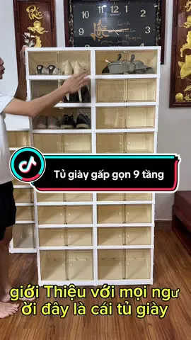 Tủ giày gấp gọn 9 tầng #tugiay #tugiaynhua #tugiaygapgon #vairal #xuhuong 
