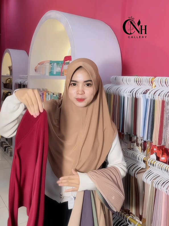 hijab Jersy oval ukuran L Redi di toko kita ya sygg  yg mau boleh langsung ke toko  atau langsung masuk ke live kita ya sygg🤗#cnhgallery #fyp #hijabjersyoval#