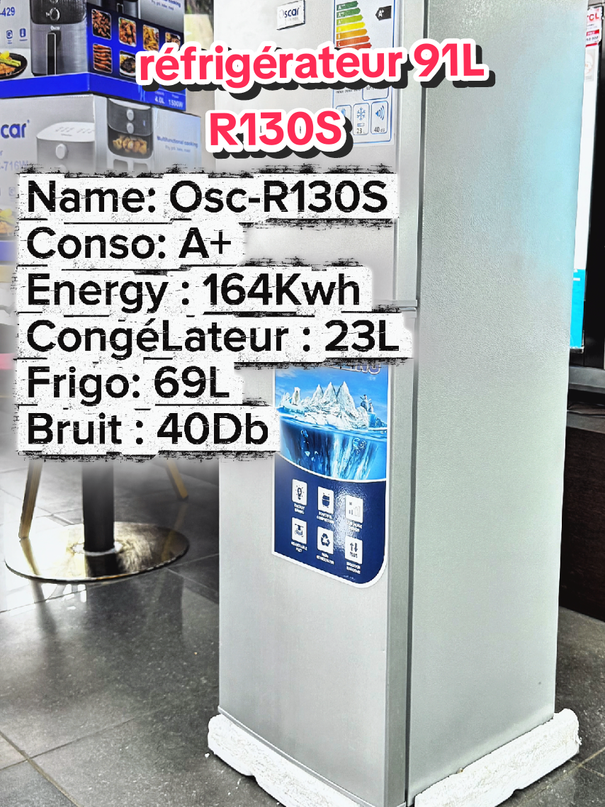 Réfrigérateur OSC-R130S  frigo 69L congélateur 23L très puissant💪 #amenagementinterieur #tiktokviral #refrigerator #fypシ゚ #decoration 