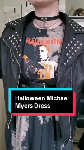 @Urszula rocking our exclusive Halloween dress! 👗🖤 #halloweenmovie #michaelmyers #halloweenlover #tiedye #altstyle 