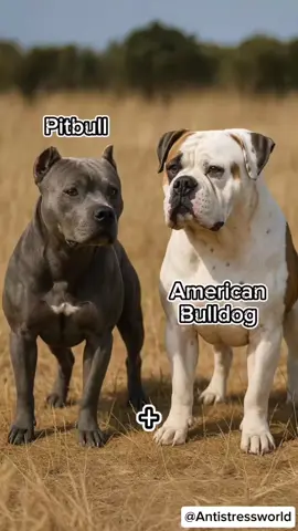 Pitbull and American Bulldog - American Bully #Pitbull #Americanbulldog #Americanbully #pitbullsoftiktok  #hybrid 