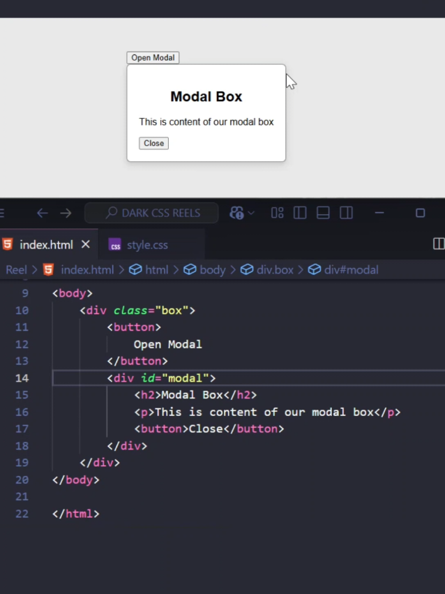 🔥 Create Simple Modal Box using pure HTML -no JavaScript needed 🎓🧑‍💻 👩‍💻 Source code is available in Website 🌐 CHECK BIO FOR WEBSITE LINK 🔗 🔴 Follow Dark CSS for more web development tips and tricks tutorials 📲🤞 🚨 Don't forget to like 👍 Share 📤 | Follow our page for latest updates [Frontend, Web design, Web development, CSS, CSS Animations, CSS Tips, CSS Tutorials] #webdesign #webdevelopment #coding #programming #hack #html #web #frontend #code #Tech #htmlcss #tipsandtricks #foryou #reels #tiktok 