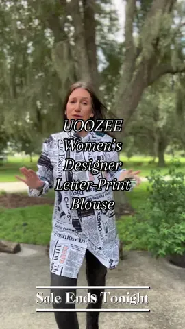 @UOOZEE US Oh my! I’m absolutely obsessed and In LOVE with this Designer Letter Print Blouse! Need more!! #over50fashion #womensfashion #fallfashion #designerfashion 