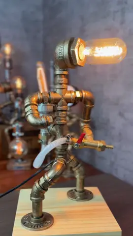 ⚙️DIY Robot Lamp #RobotLamp  #diyproject  #SteampunkLamp  #creative  #ManCaveVibes  #IndustrialDesign  #CreativeLighting 