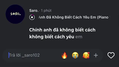 Chính anh đã không biết cách yêu em #_saro102 #lyrics #nhachaymoingay #xuhuong 