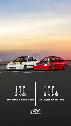Civic Coupe EM1 K Series Turbo and B Series Turbo🏁 Thank you for love art❤️ #honda #civic #em1 #dthc