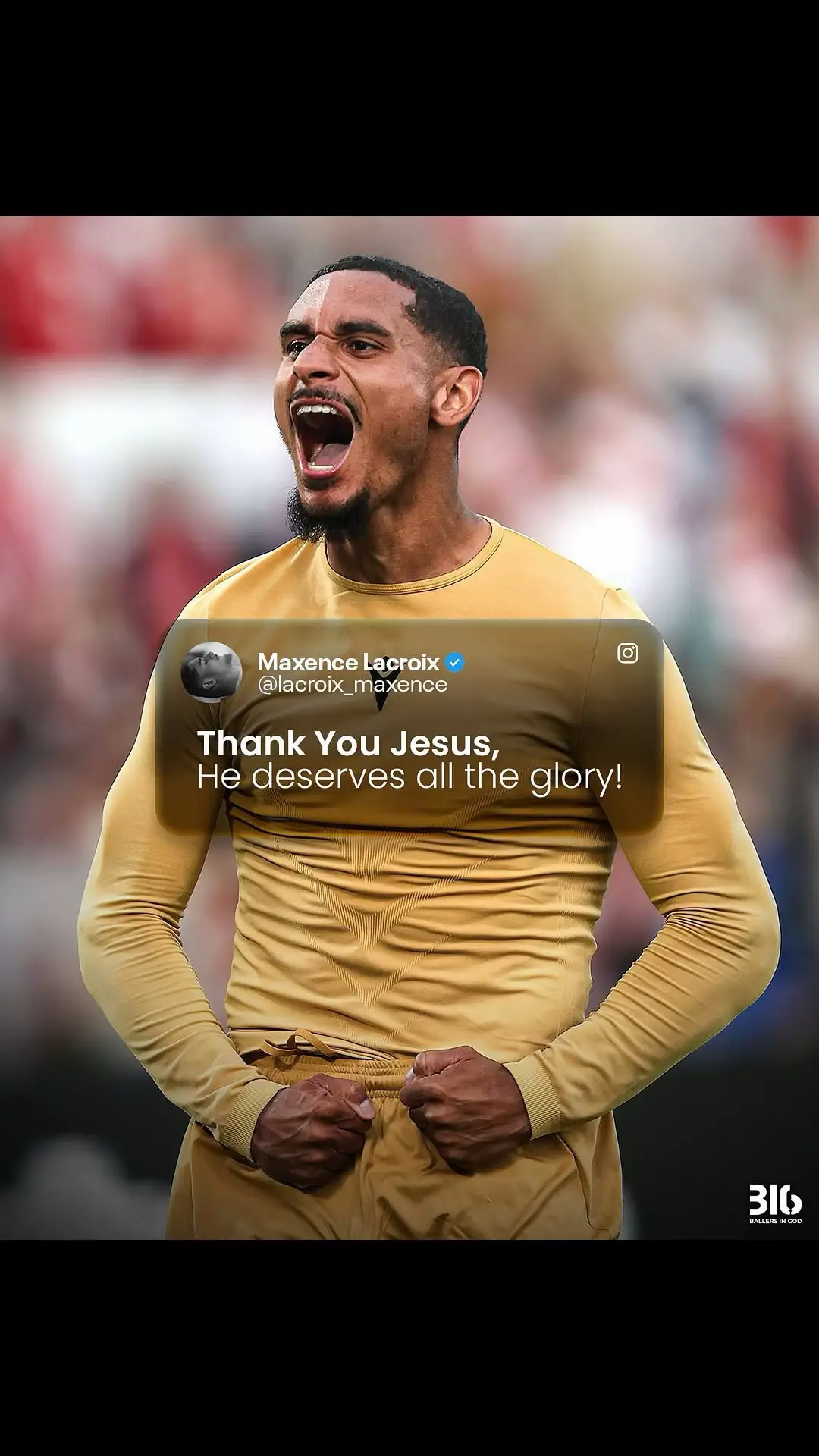 Maxence Lacroix with a powerful celebration and a stronger declaration: “Thank You Jesus, He deserves all the glory!” 🙌🏾 It’s more than football. It’s all for Him. #BallersinGod #christianity #jesus #crystalpalace #lacroix 