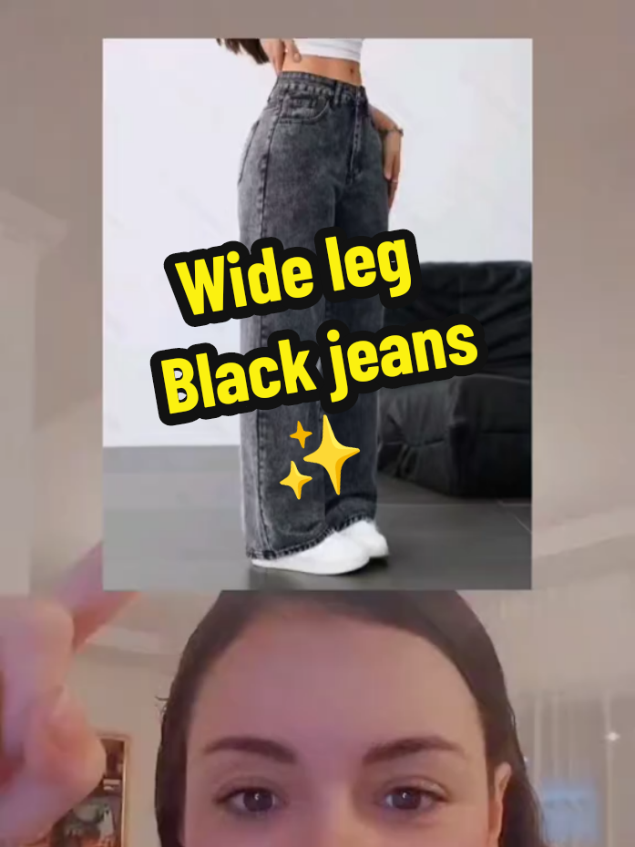 #modatiktokshop #calcawidelegjeans #calcajeansfeminina #blackjeansoutfit  #achadinhostiktokshop 