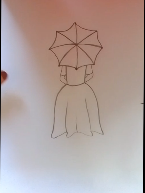 খুব সহজে একটি ছাতা মাথায় মেয়ে আর্ট #easydrawing #shorts #foryou 