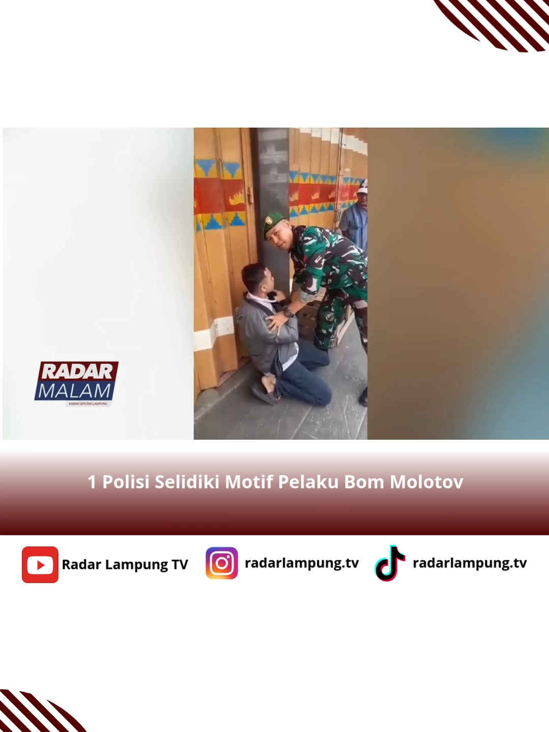 1 Polisi Selidiki Motif Pelaku Bom Molotov #lampung #radartvlampung #beritaterkini #fyp