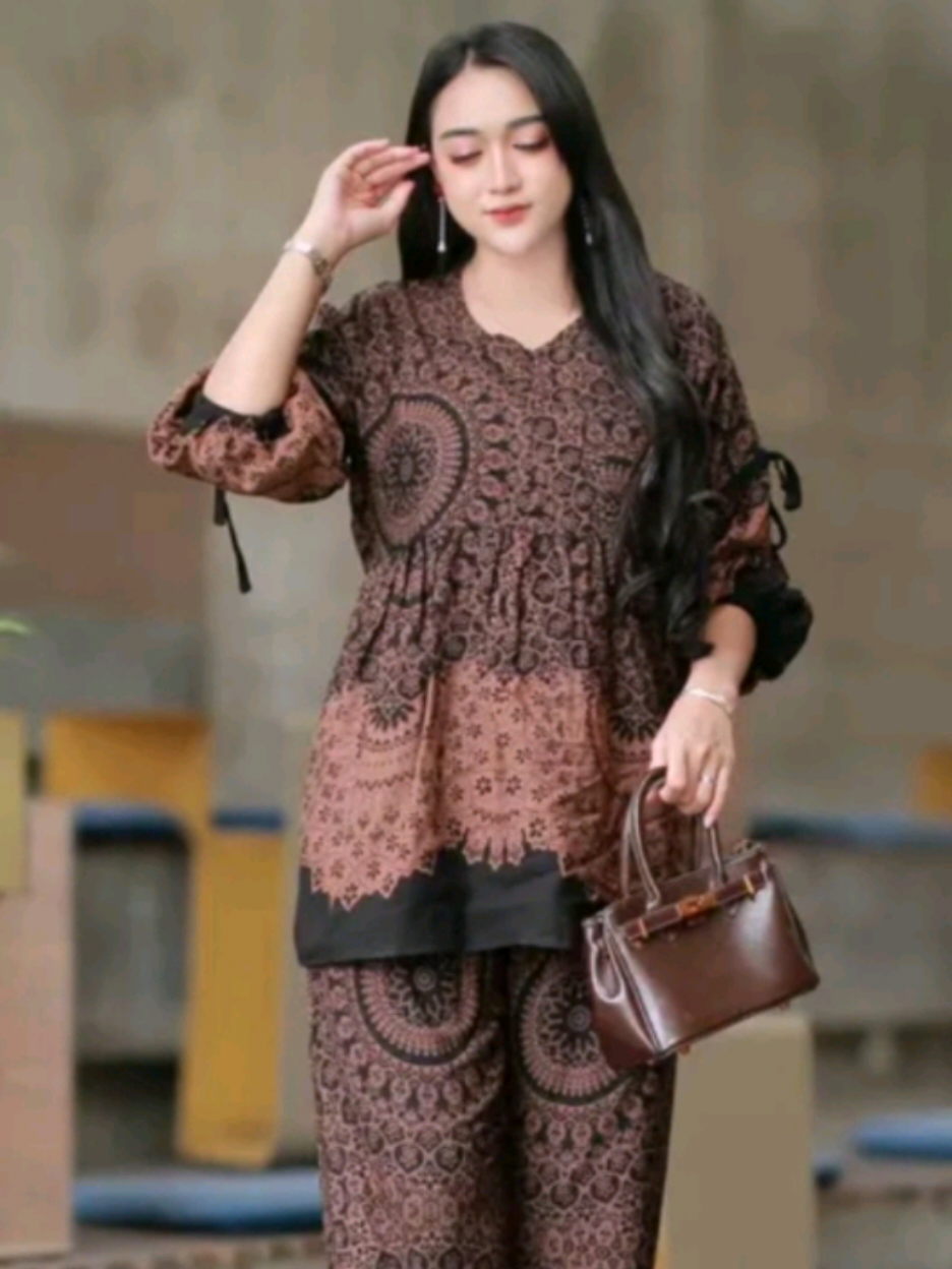ONE SET SETELAN JUMBO 120 СМ MOTIF STARLA BAHAN RAYON PREMIUM ADEM NYAMAN DIPAΚΑΙ SEHARI-HARI Baju Celana Panjang #onesetwanita #onesetjumbo #onesetpremium #onesetmurah #fyp 