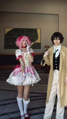 DONT STOP GET IT GET IT ‼️‼️ #bungostraydogs #madokamagicacosplay #osamudazai #madokakaname #dazaicosplay 