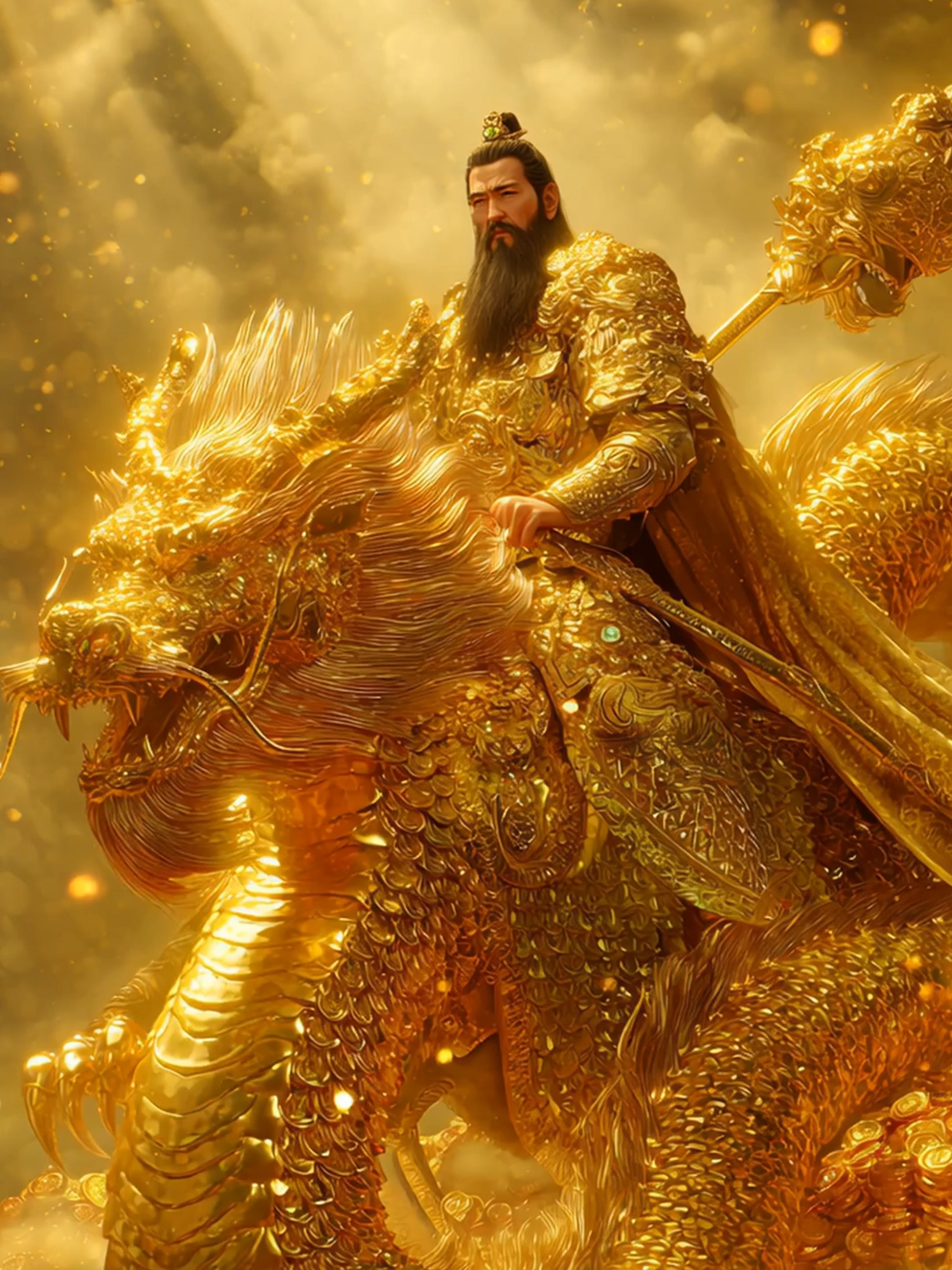 The Golden Dragon and the Warrior of Gold🐉🪙💰 #fyp #money #rich #gold #wealth #fortune #돈벼락
