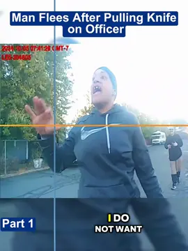 Man Flees After Pulling Knife on Officer #copsoftiktok #cops 