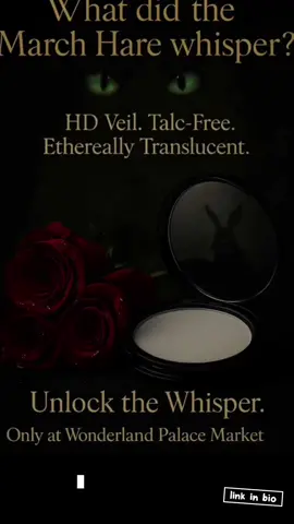 March Hare’s Whisper is a talc-free, translucent powder that delivers a flawless finish for all skin tones. This non-comedogenic formula blurs fine lines and minimizes pores, creating a soft, airbrushed look that is perfect for daily use. AVAILABLE AT Wonderland Palace Market. Use Code 'Glitters' at checkout! @M.Roan.Hatter™️ 