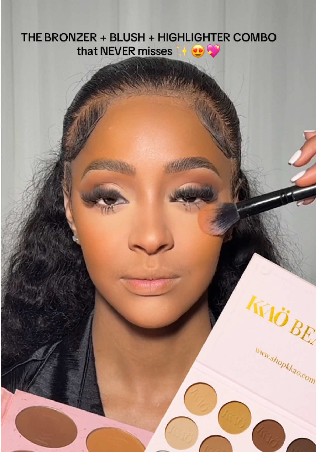 This bronzer blush highlighter combo 😍✨💖👑  GET ALL 3 KKAÖ BEAUTY PALETTES NOW for UNDER $100‼️😳⌛️ Makeup tutorial  Powder bronzer  Pink Blush palette
