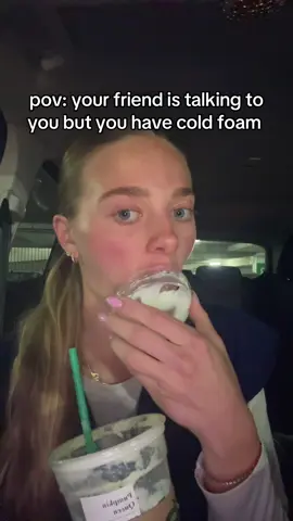 I love watching the hoof videos hahaha #coldfoam #starbucks #matcha #relatable 