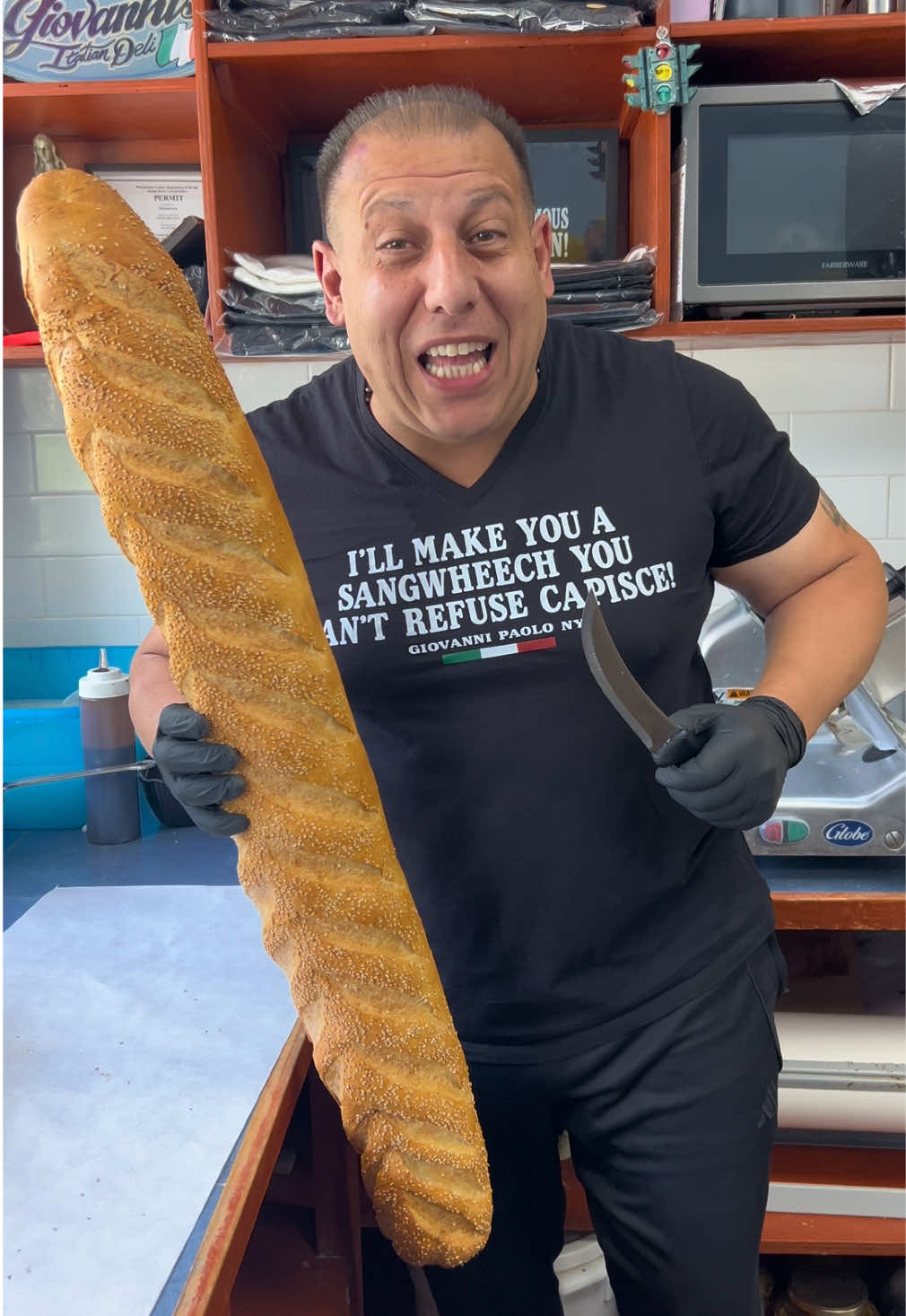 The How You Doin Sangwheech! Chicken cutlets, fresh mozzarella, prosciutto, sun dried peppers from Italy and balsamic glaze! How You Doin 😁🍷🇮🇹💙🤌🏻 @giovannis.italian.deli #foryou #fyp #FOOD 