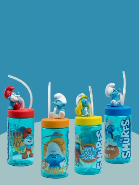 One sip, one spotlight… and the Smurfs steal the stage! 💙🍹 . . . Available on Amazon . . #SipWithMe #SmurfVibe #sipper #smurfsipper