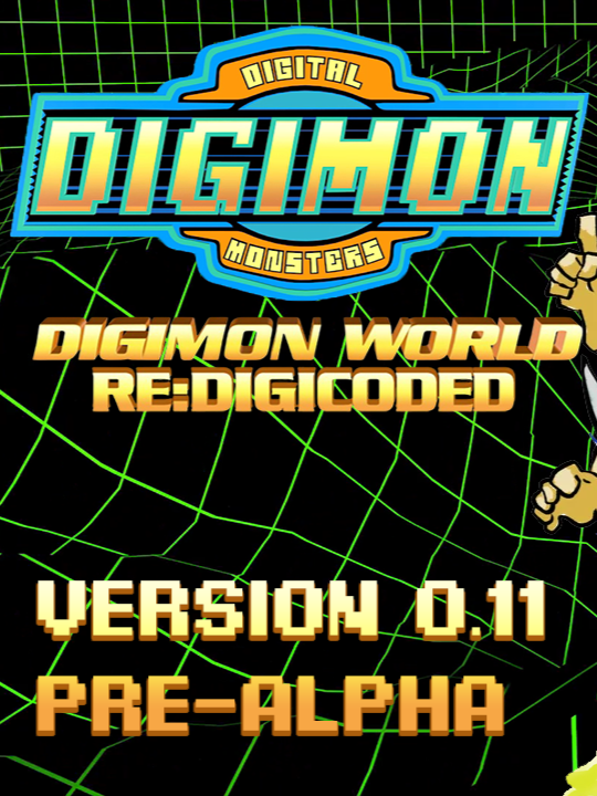 DIGIMON WORLD RE-DIGICODED Ver. 0.11 Pre-Alpha [PC Fan Game] [WARNING: It is under development] Update Log - Ver. 0.11 Pre-Alpha   This will be the debugroom for mechanics development.  ►Better Color Light. ►Shadows has been adeed. ►More Draw Distance. ►Battle System (Beta). ►New Animations during Battle has been added. ►New Music and Sound Effects. ►UI Battle System. ►Status Effects - Low HP Animation. ►Particles and Special Effects has been added. ►HP and MP Calculations. ►ATB Bar Speed has been added.  ►Final Results has been added. Follow the accounts: Official Youtube Channel ► https://www.youtube.com/@whitefeatherprojects Official Twitter X Channel ► https://x.com/AnimesOmni76277 DISCLAIMER: 